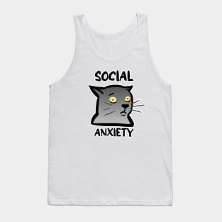 Cat with social anxiety Tank Top